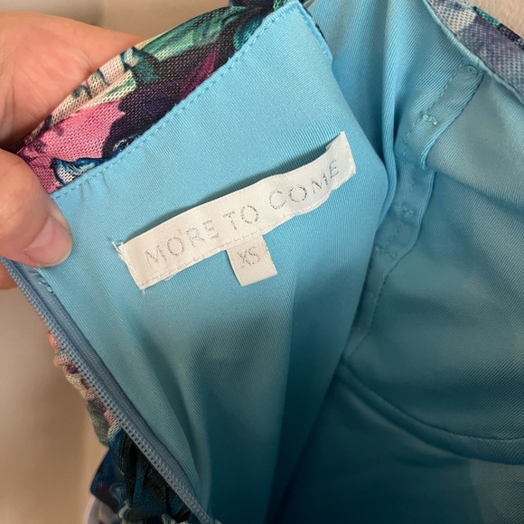 Mariana Ruched Mini Dress in Blue/Multi by MORE TO COME - Picture 3 of 5